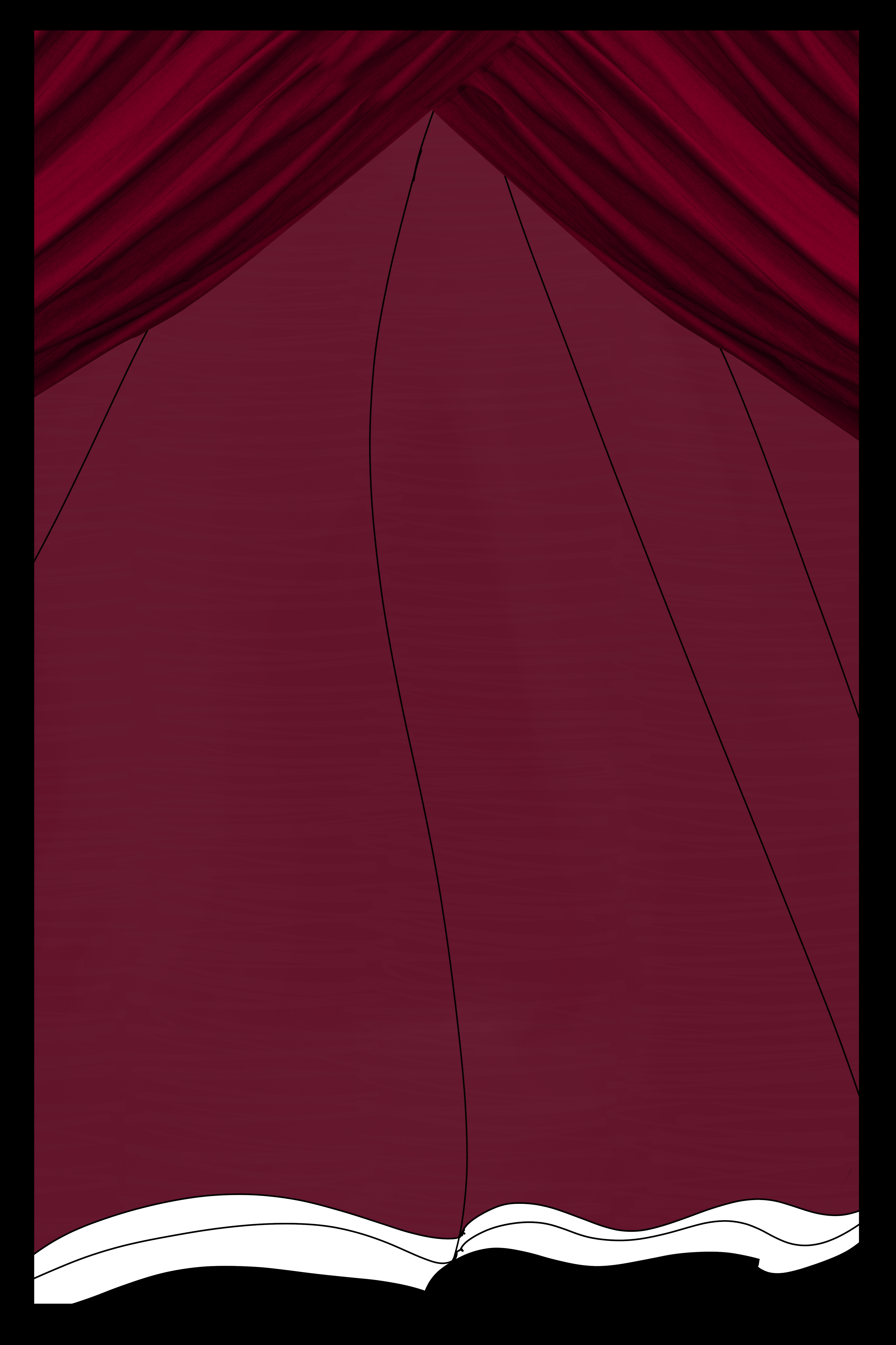 A red curtain mixed in with a photo of curtains. Curtains are closed.