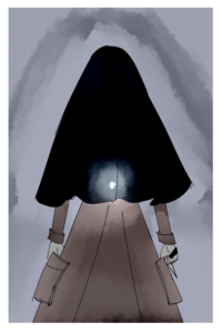 The same image without the text. It is slightly dark but now there is a small light in her center. Shining bright like a soul.